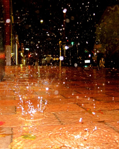 Rain at the starting line