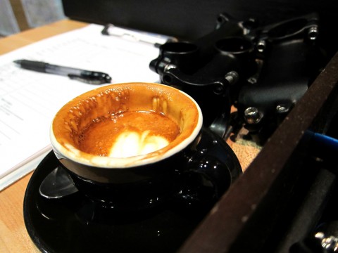 The most important bike fitting tools:  a pen, paper, spare components, and a perfect macchiato.